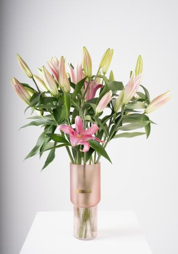 Pink Lilies in Custom Vase Selection