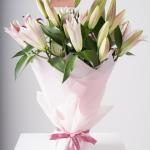 Pink Lily Bouquet with Custom Wrapping