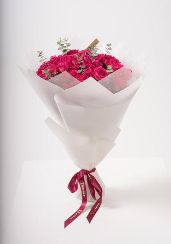 Hot Pink - Spray Rose Bouquet with Eucalyptus