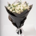 Snow - Spray Rose Bouquet with Eucalyptus