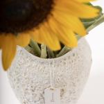 Sunflowers in White Textured Ceramic Vase