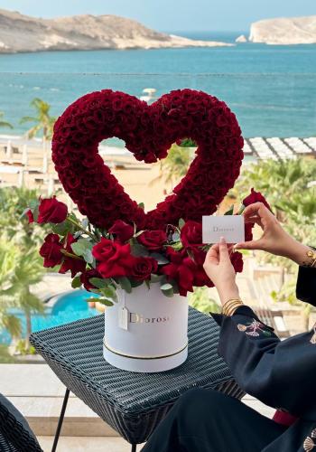 Infinite Love – Signature Red Rose Heart in Round Box